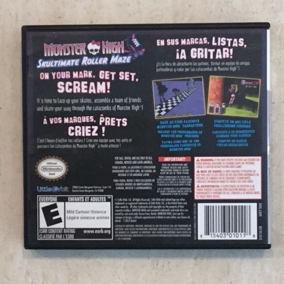 Monster High Skultimate Roller Maze Nintendo DS Game Complete In Box CIB Skating - Picture 2 of 12